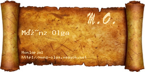 Münz Olga névjegykártya